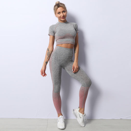 Spot new quick-drying fitness pants women European and American knitted high-stretch tight-fitting sports hip-lifting yoga pants