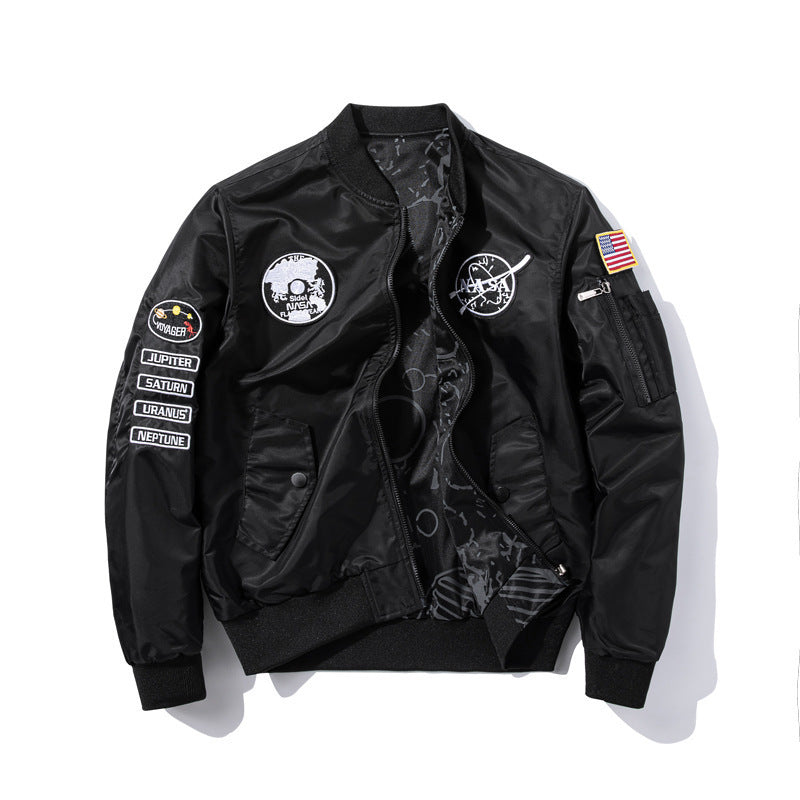 Load image into Gallery viewer, NASA&#39;s new double-sided wear men&#39;s casual sports jacket coat autumn and winter Air Force flight suit youth fashion large size
