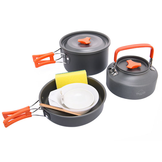 Widesea camping pot set 2-3 people portable outdoor pot with teapot picnic trekking camping pot