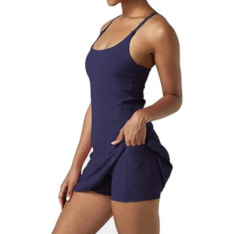 Load image into Gallery viewer, 2023 New European and American Golf One-piece Tennis Skirt Sleeveless Backless Sports Fashion Casual Jumpsuit Women&#39;s Clothing
