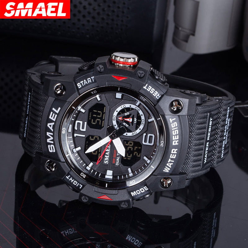 Load image into Gallery viewer, SMAEL new outdoor transparent watch men&#39;s outdoor cool dual display waterproof luminous electronic watch
