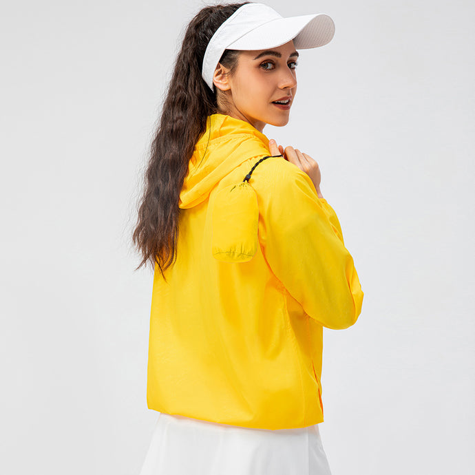 Women's outdoor sports skin windbreaker waterproof windproof lightweight breathable quick-drying cycling long-sleeved jacket D15007