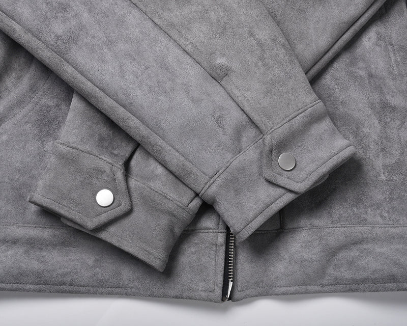 Load image into Gallery viewer, European and American high street ins same style trendy men and women jackets deerskin velvet thickened zipper large pocket jacket
