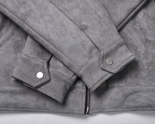 European and American high street ins same style trendy men and women jackets deerskin velvet thickened zipper large pocket jacket