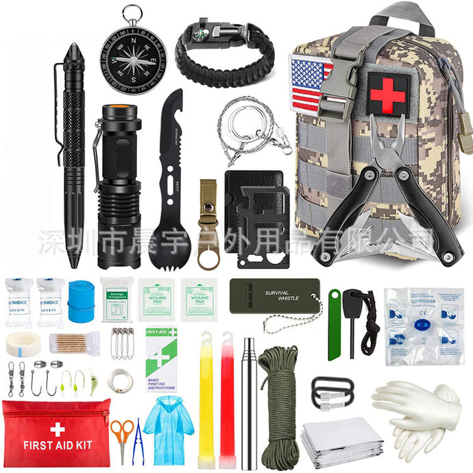 Outdoor camping camping multi-function tool Amazon wilderness survival equipment self-defense travel supplies set