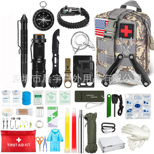 Outdoor camping camping multi-function tool Amazon wilderness survival equipment self-defense travel supplies set
