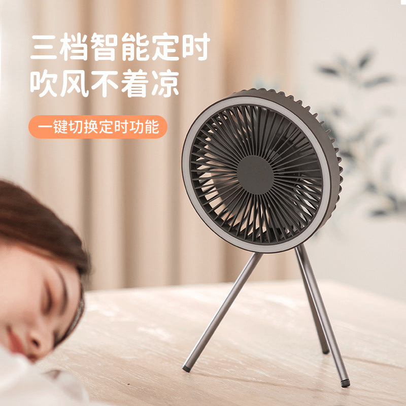 Load image into Gallery viewer, Outdoor camping fan portable tent ceiling fan lamp usb charging hanging vertical camping tripod outdoor fan
