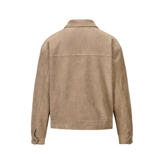 European and American high street ins same style trendy men and women jackets deerskin velvet thickened zipper large pocket jacket