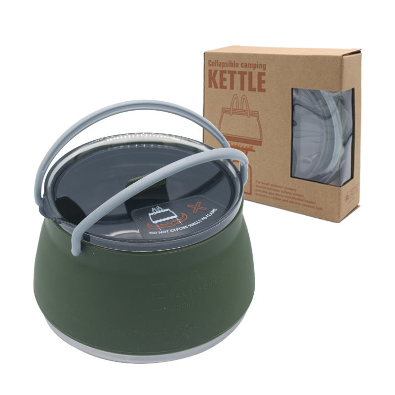 Load image into Gallery viewer, New camping portable silicone folding kettle outdoor compressible folding pot travel silicone kettle
