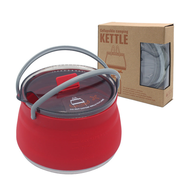 Load image into Gallery viewer, New camping portable silicone folding kettle outdoor compressible folding pot travel silicone kettle
