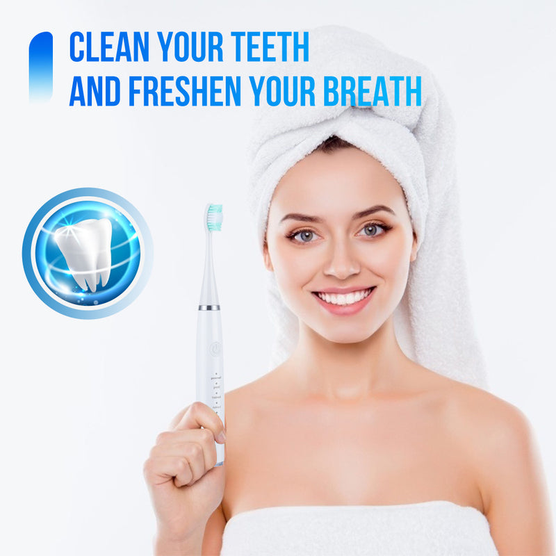Load image into Gallery viewer, Cross-border 5-speed high-frequency vibration tooth cleaner USB electric toothbrush tooth cleaner to remove stains and calculus set tooth cleaner

