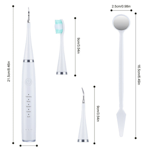 Cross-border 5-speed high-frequency vibration tooth cleaner USB electric toothbrush tooth cleaner to remove stains and calculus set tooth cleaner