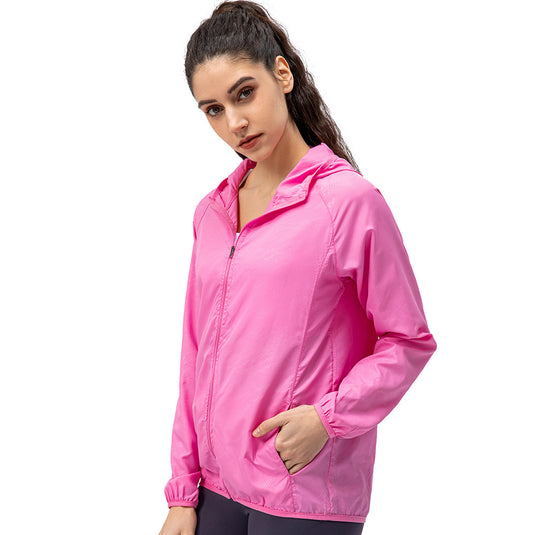Women's outdoor sports skin windbreaker waterproof windproof lightweight breathable quick-drying cycling long-sleeved jacket D15007