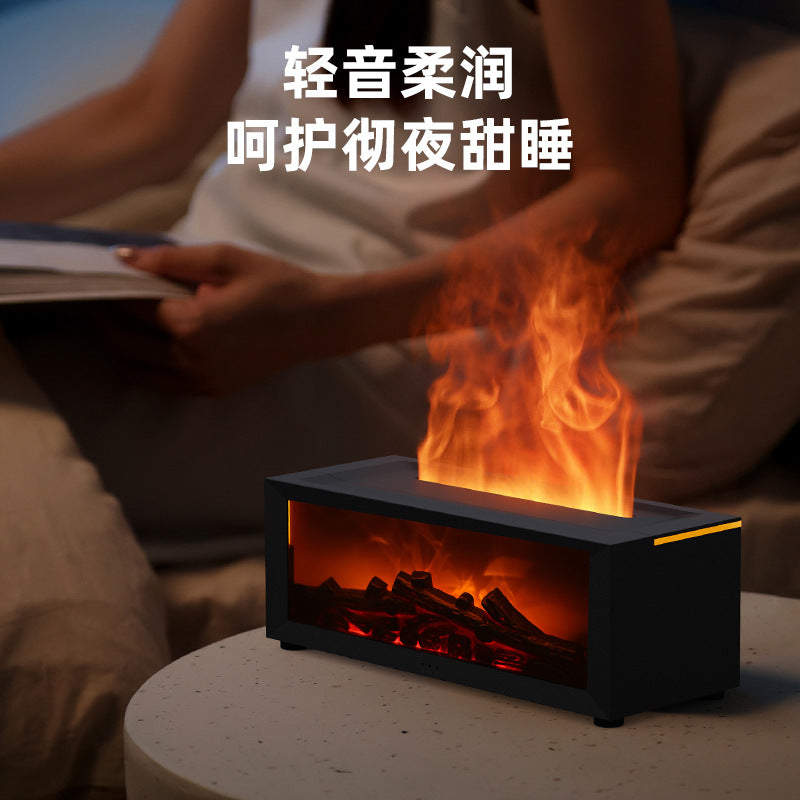 Load image into Gallery viewer, New simulation fireplace flame humidifier colorful atmosphere light aromatherapy machine home remote control flame humidifier gift

