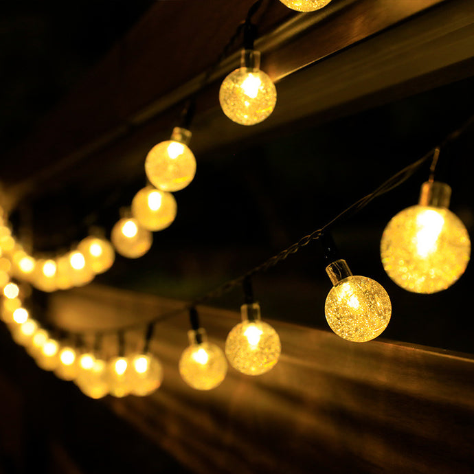 Factory direct outdoor camping light string crystal ball LED atmosphere decoration garden gypsophila solar light string
