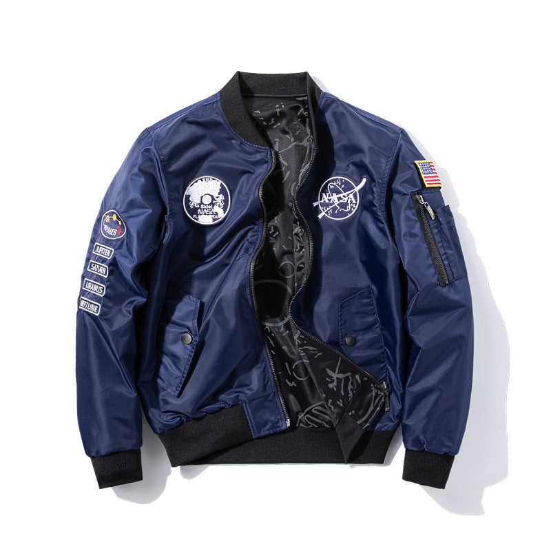 Load image into Gallery viewer, NASA&#39;s new double-sided wear men&#39;s casual sports jacket coat autumn and winter Air Force flight suit youth fashion large size
