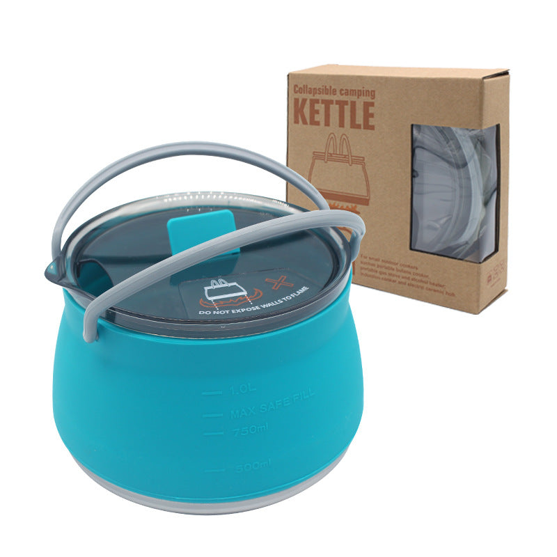Load image into Gallery viewer, New camping portable silicone folding kettle outdoor compressible folding pot travel silicone kettle

