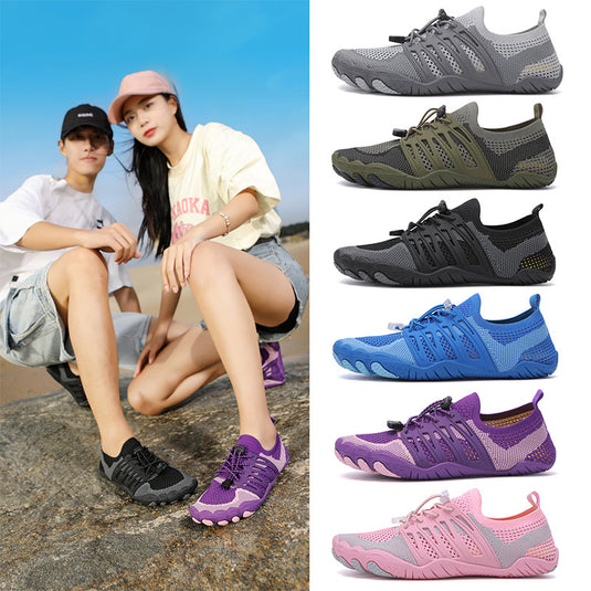 Cross-border new outdoor river-tracing shoes, men's and women's beach shoes, non-slip, amphibious, speed-interference water shoes, breathable swimming shoes