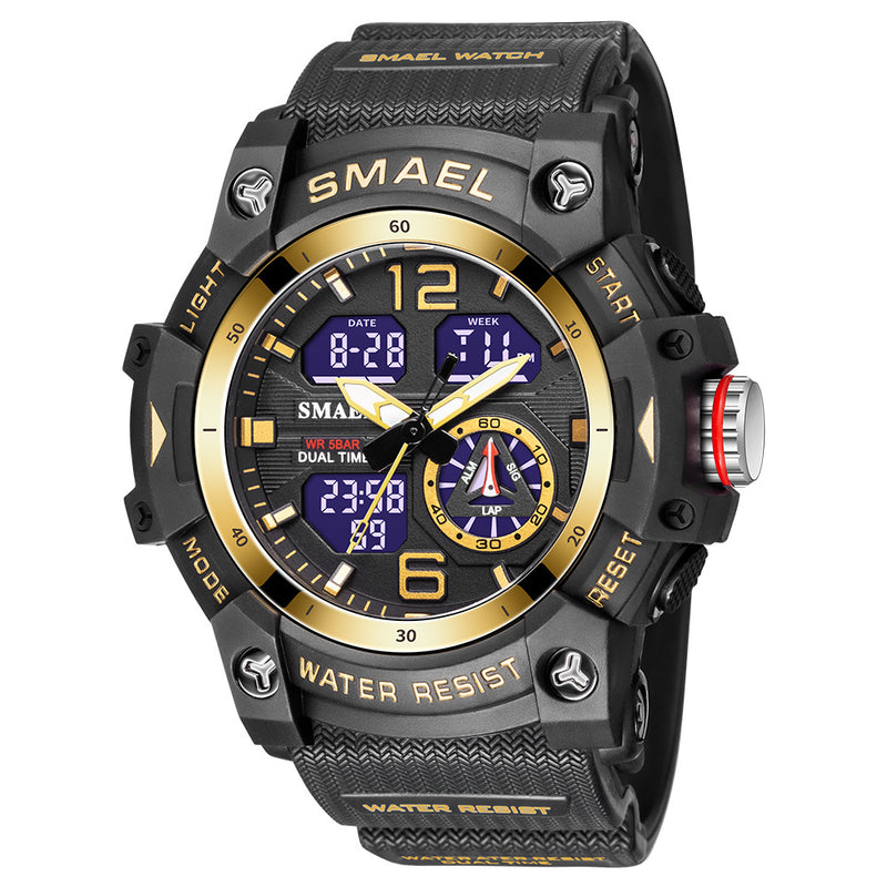 Load image into Gallery viewer, SMAEL new outdoor transparent watch men&#39;s outdoor cool dual display waterproof luminous electronic watch
