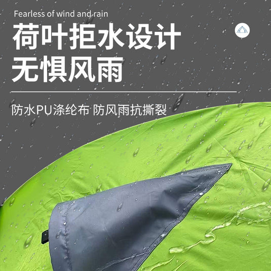 Outdoor camping double-layer camping tent Oxford cloth material camping rainproof sunscreen multi-person tent