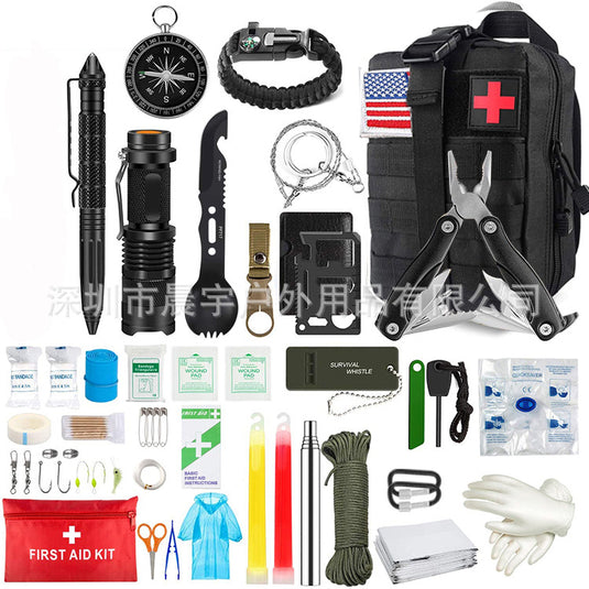 Outdoor camping camping multi-function tool Amazon wilderness survival equipment self-defense travel supplies set