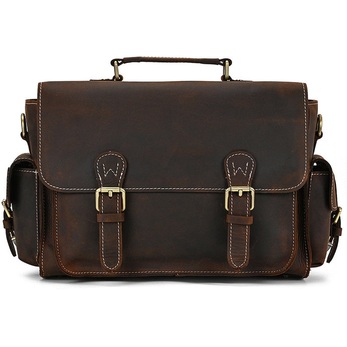 Vintage Leather Camera Bag Crazy Horse Leather Detachable Inner Bag SLR Camera Bag Leather Outing Shoulder Messenger Bag