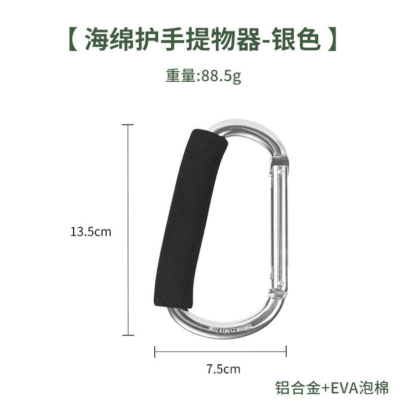 Load image into Gallery viewer, Large mountaineering buckle quick hook weight-bearing sponge hook outdoor aluminum alloy vegetable lift roller skate shoe lift
