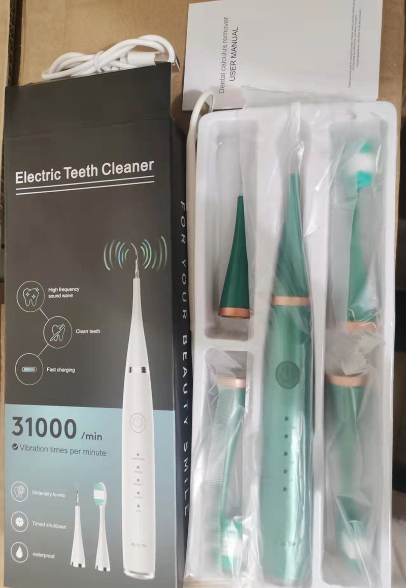 Load image into Gallery viewer, Cross-border 5-speed high-frequency vibration tooth cleaner USB electric toothbrush tooth cleaner to remove stains and calculus set tooth cleaner
