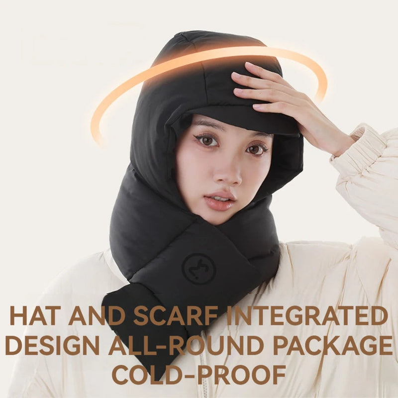 Load image into Gallery viewer, Winter Fleece Cap With Scarf Skiing Cycling Thermal Hat Outdoor Sports
