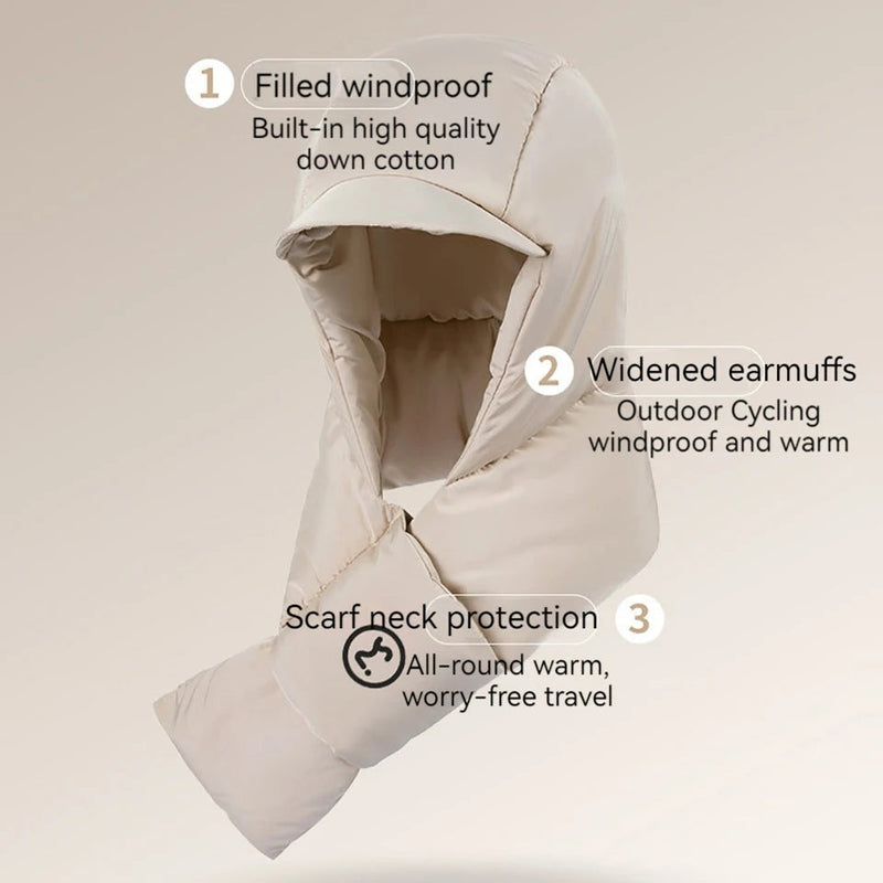 Load image into Gallery viewer, Winter Fleece Cap With Scarf Skiing Cycling Thermal Hat Outdoor Sports
