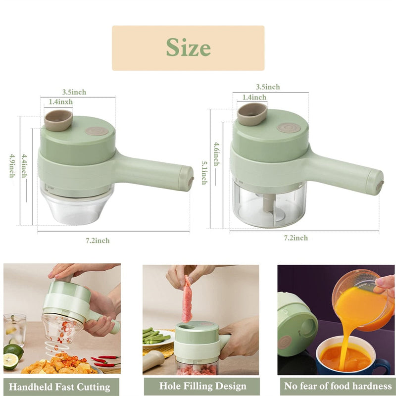 Load image into Gallery viewer, Portable Handheld 4 in 1 Electric Vegetable Slicer

