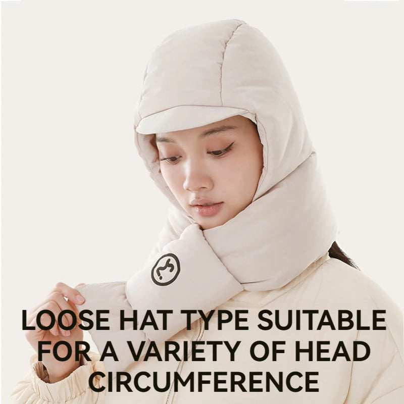 Load image into Gallery viewer, Winter Fleece Cap With Scarf Skiing Cycling Thermal Hat Outdoor Sports

