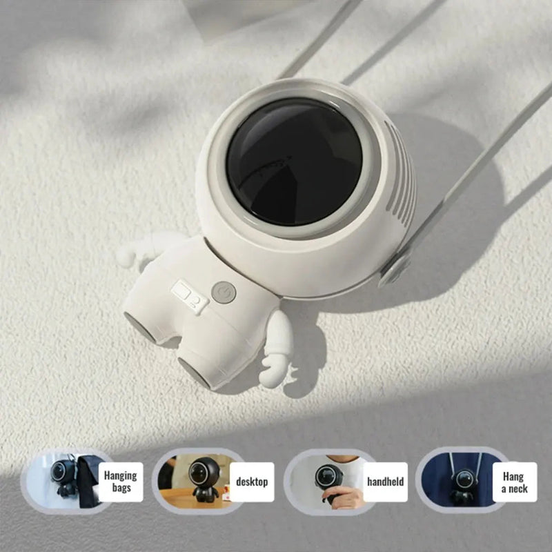 Load image into Gallery viewer, Astronaut Neck Hanging Fan Portable Cute Quiet Running Brushless Motor
