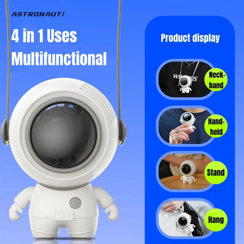 Load image into Gallery viewer, Astronaut Neck Hanging Fan Portable Cute Quiet Running Brushless Motor
