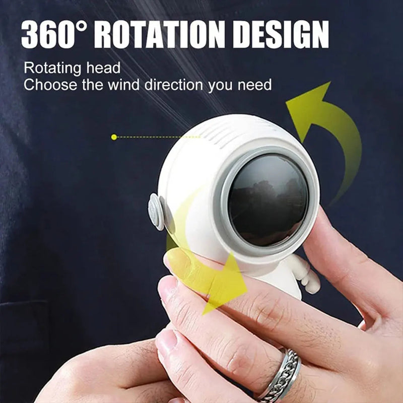 Load image into Gallery viewer, Astronaut Neck Hanging Fan Portable Cute Quiet Running Brushless Motor
