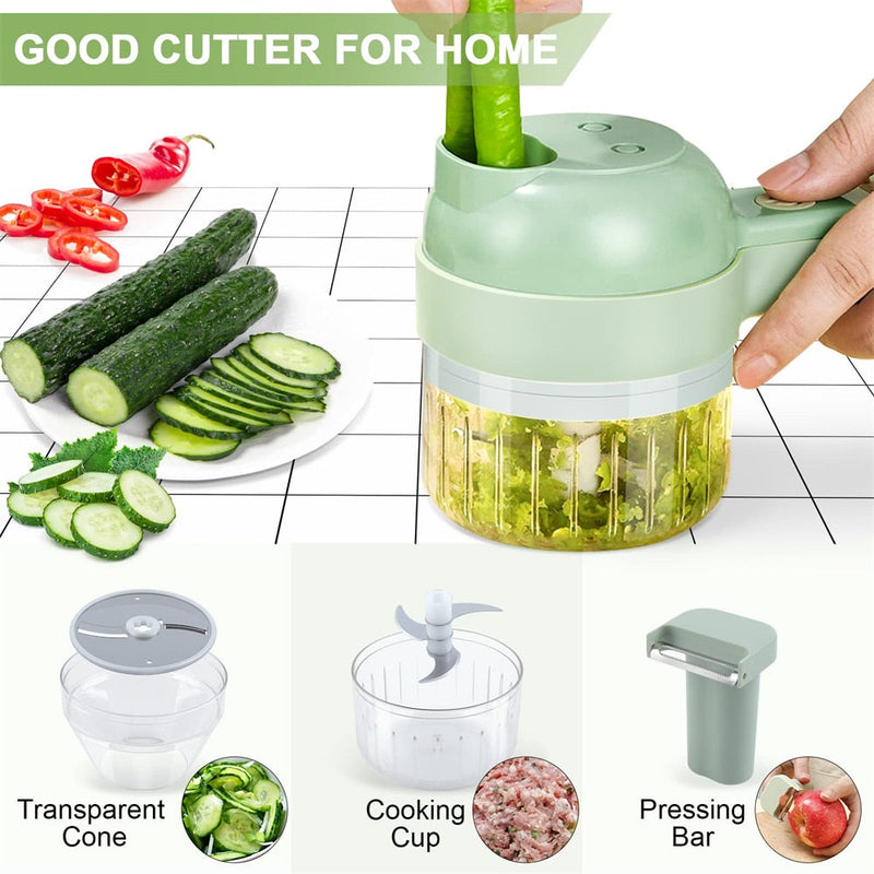 Load image into Gallery viewer, Portable Handheld 4 in 1 Electric Vegetable Slicer
