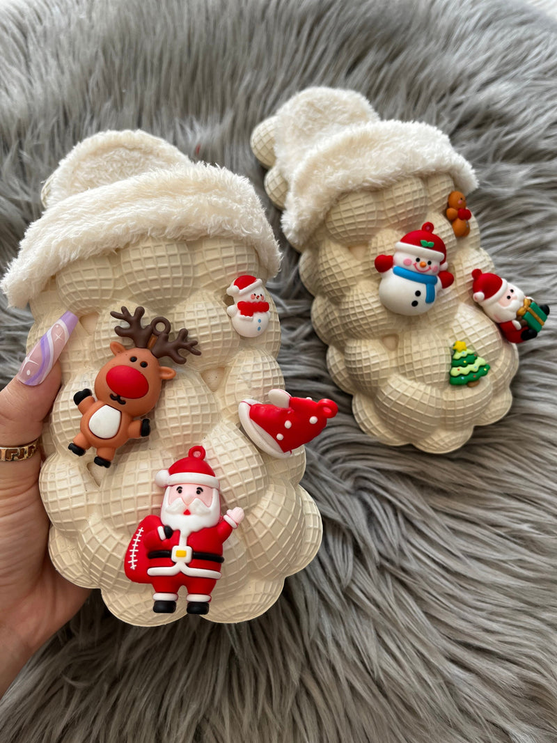 Load image into Gallery viewer, Funny DIY Bubble Slippers Furry House Slides for Chirstmas
