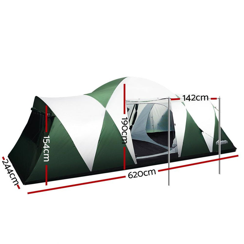 Load image into Gallery viewer, Weisshorn Family Camping Tent 12 Person Hiking Beach Tents (3 Rooms)
