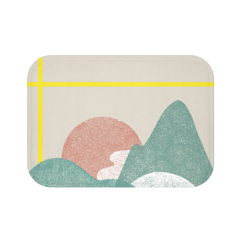 Load image into Gallery viewer, Landscape with Yellow Stripes Bath Mat Home Accents
