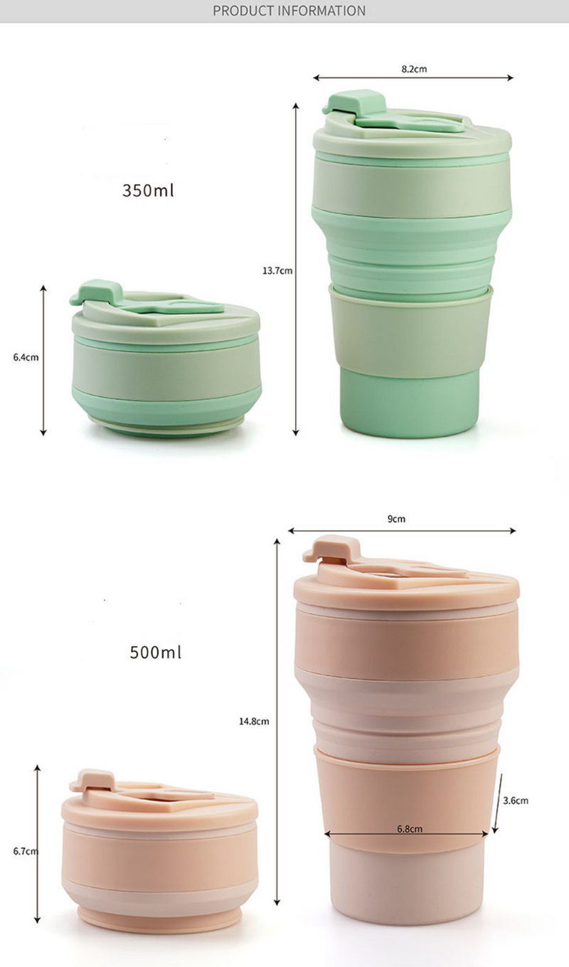 Load image into Gallery viewer, Silicone Folding Camping Cup Collapsible Coffee Cup Travel Mug
