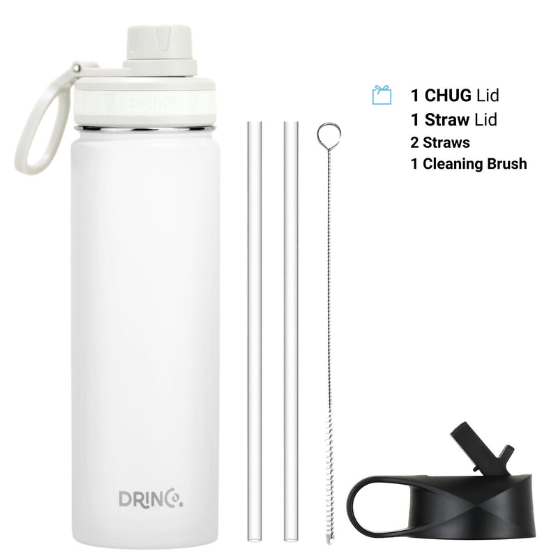 Load image into Gallery viewer, DRINCO® 22oz Stainless Steel Sport Water Bottle - Artic White
