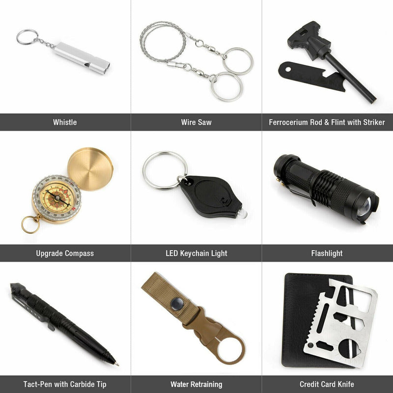 Load image into Gallery viewer, 14 in 1 Outdoor Emergency Survival And Safety Gear Kit Camping
