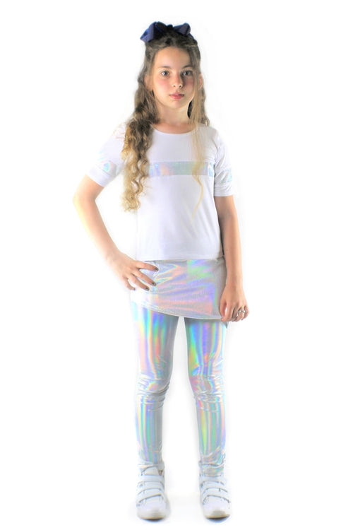 Load image into Gallery viewer, Stella, bamboo jersey and holographic sequin Top
